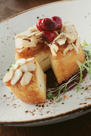baked brie cheese appetizer starterの写真素材