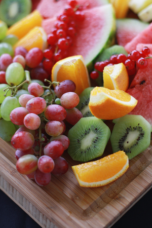 fresh healthy mixed fruit salad selectionの写真素材