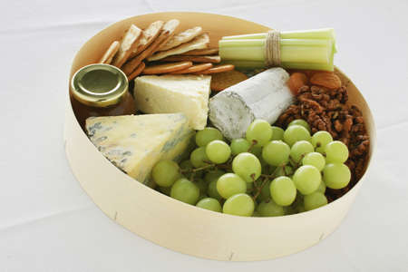 cheese selection varieties with nuts and fruitの写真素材