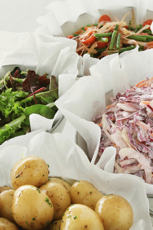 healthy mixed salad buffet selection food varietiesの写真素材