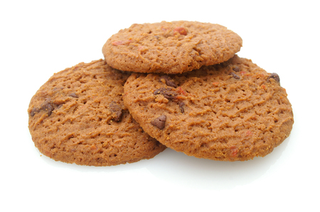 baked cookie biscuits on white backgroundの写真素材