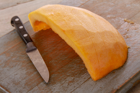 peeled pumpkin shellの写真素材