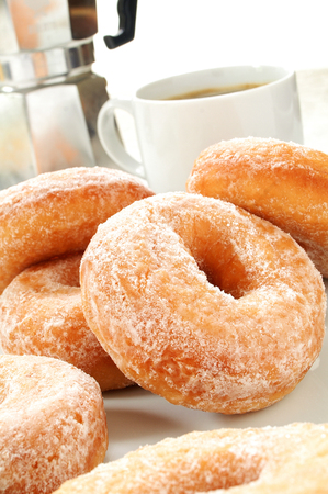Traditional Donuts platedの写真素材