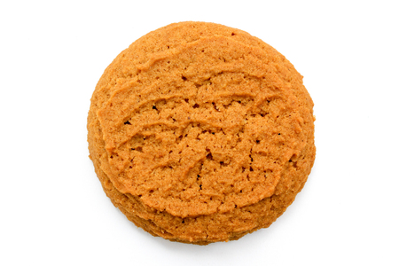 baked biscuits isolated on white backgroundの写真素材