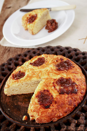 large sharing savoury scone breadの写真素材