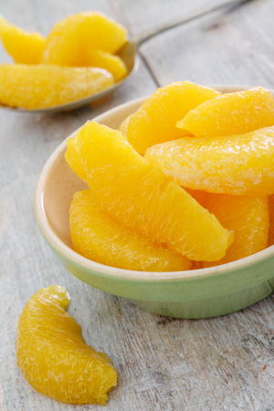 prepared orange segmentsの写真素材
