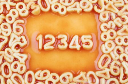 Numbers 12345 in Spaghettiの写真素材