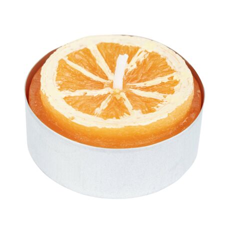 Orange Tea Light Cutoutの写真素材