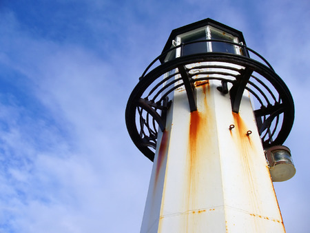 Lighthouse at the end of Smeatons Pier, St Ives.の写真素材