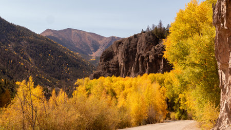 San Juan Mountain chain in the Rocky Mountains near Tellurideの写真素材