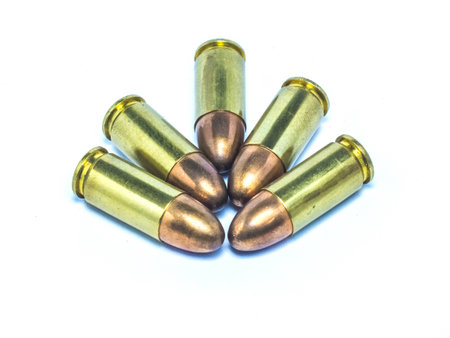 5 bullets of 9mmの写真素材