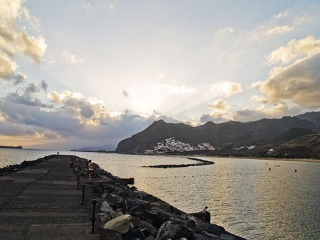 sunset over seaの写真素材