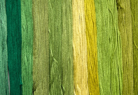 shades of green threads backgroundの写真素材
