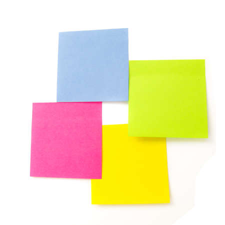 multicolored blank post it notes isoalated over whiteの写真素材