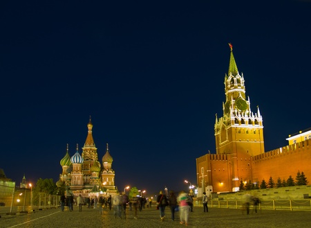 Red Square at night, Moscow, Russiaの写真素材