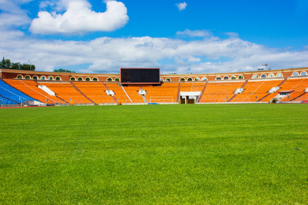 football field with score board, Minsk, Belarusのeditorial素材