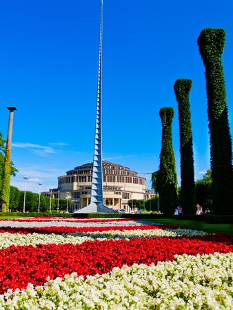 centennial hall (hala ludowa) in Wroclaw, Polandの写真素材