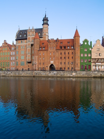 Old town on Motlawa river , Gdansk, Polandの写真素材