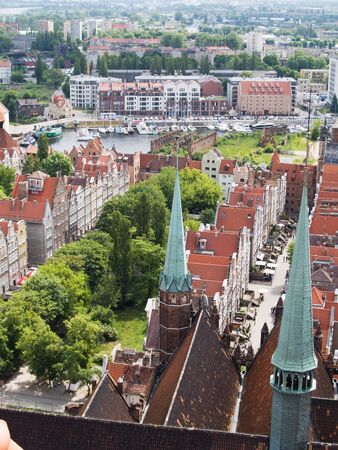 Gothic buildings in old town , Gdansk, Polandの写真素材