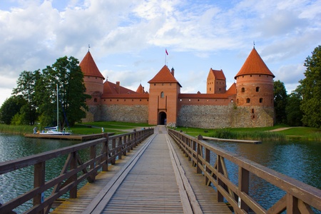 old castle on Galve lake, Trakai, Lithuania