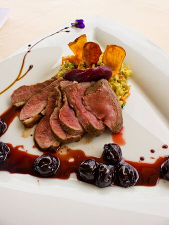 duck breast in sweet sauseの写真素材
