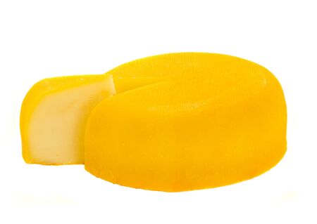 soft ripe cheese isolated on white backgroundの写真素材