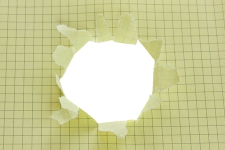 hole in paperの写真素材