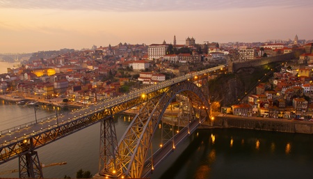 old town of Porto on sunset, Portugal
