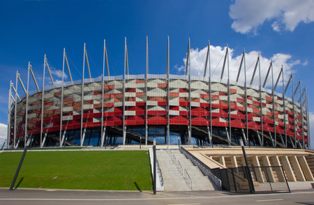 WARSAW, POLAND - APRIL 22, 2012:outdoors of euro 2012 stadium, Warsaw, Polandのeditorial素材