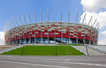 WARSAW, POLAND - APRIL 22, 2012:outdoors of euro 2012 stadium, Warsaw, Polandのeditorial素材