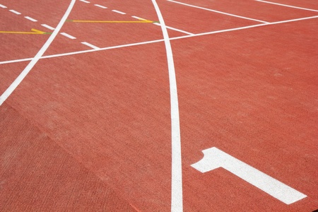 race track on stadium with number oneの写真素材