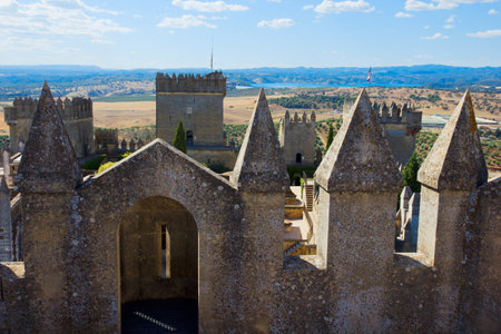 fotification of  of Almodovar del Rio castle, Cordoba, Spainのeditorial素材