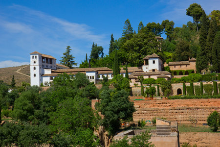 palace of Generalife  in Alhambra, Granada, Spainのeditorial素材