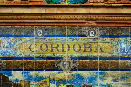 ceramic decoration on mosaic wall, Spain  Cordoba theme の写真素材