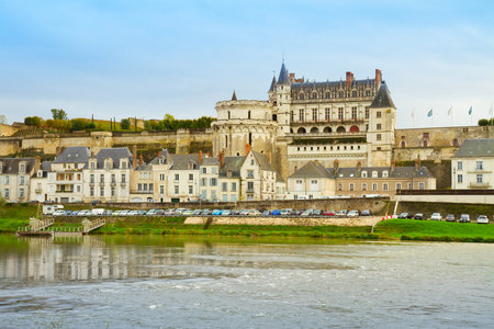 Amboise old town on Loire river, Pays-de-la-Loire, Franceのeditorial素材