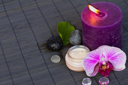 orchid and spa setの写真素材