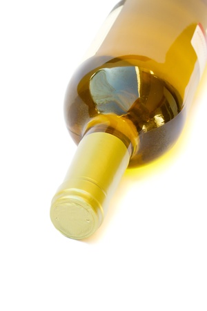 bottle of white wine isolated on white backgroundの写真素材