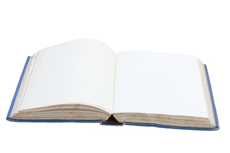 Old open empty book   isolated on white backgroundの写真素材
