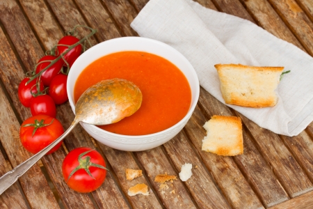 Gazpacho with tomatoes - spanish cold   soupの写真素材