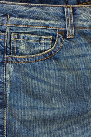 washed  blue jeans empty pocketの写真素材