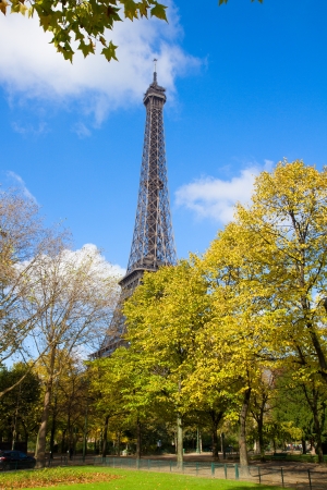 eiffelTower in sunny autumn day in Paris,  Franceの写真素材