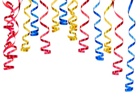 Mixed curling  paper isolated on white backgroundの写真素材