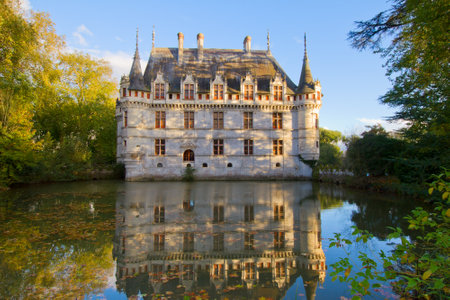 Azay-le-Rideau castle  in the Loire Valley, Franceのeditorial素材