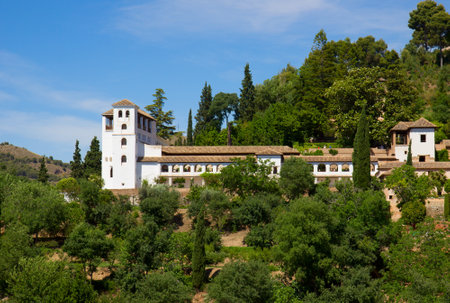 palace of Generalife  in Alhambra, Granada, Spainのeditorial素材