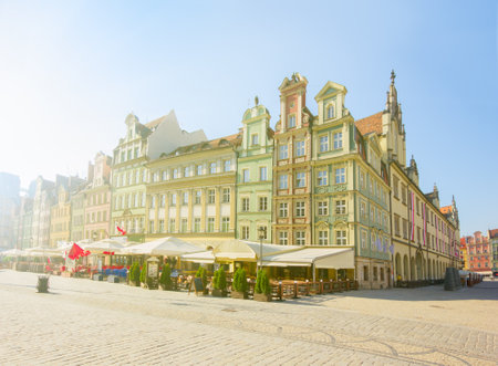 market square in old town of Wroclaw, Poland