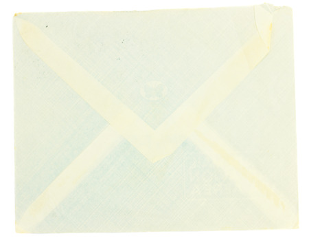 old closed envelope isolated on white backgroundの写真素材