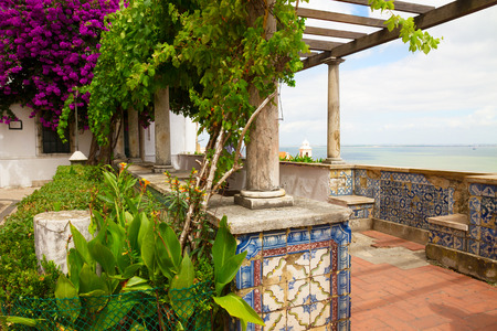 Miradouro de Santa Luzia in  Lisbon, Portugalの写真素材
