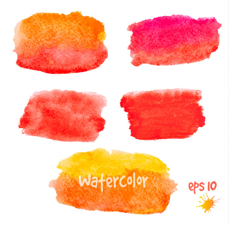 red, orange, yellow  watercolor spotsのイラスト素材