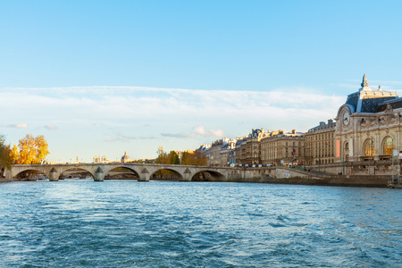 embankment of Seine river, Paris, Franceの写真素材