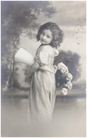 old photo portrait of young woman